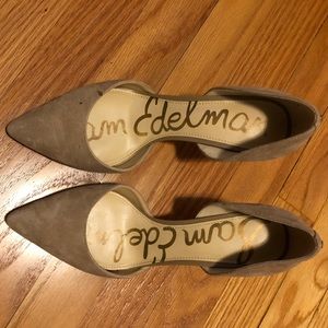 Tan Nude suede Sam Edelman d’orsay pumps